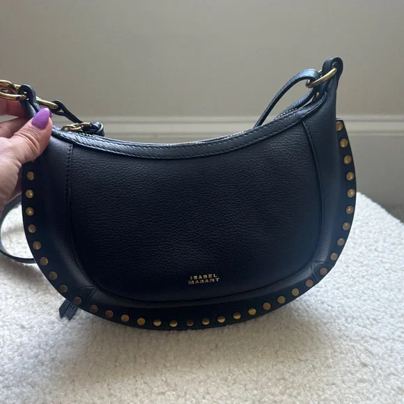 Isabel Marant Dark Blue Shoulder Bag with Gold Accents - Picture 4 of 10
